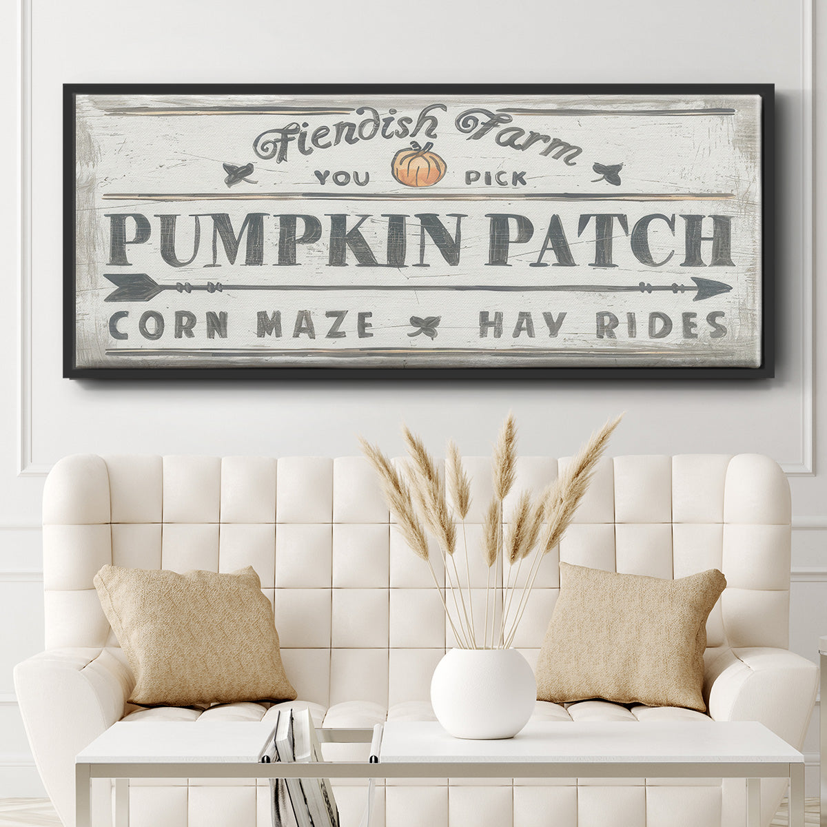 Pumpkin Patch II - Floater Framed Canvas Print