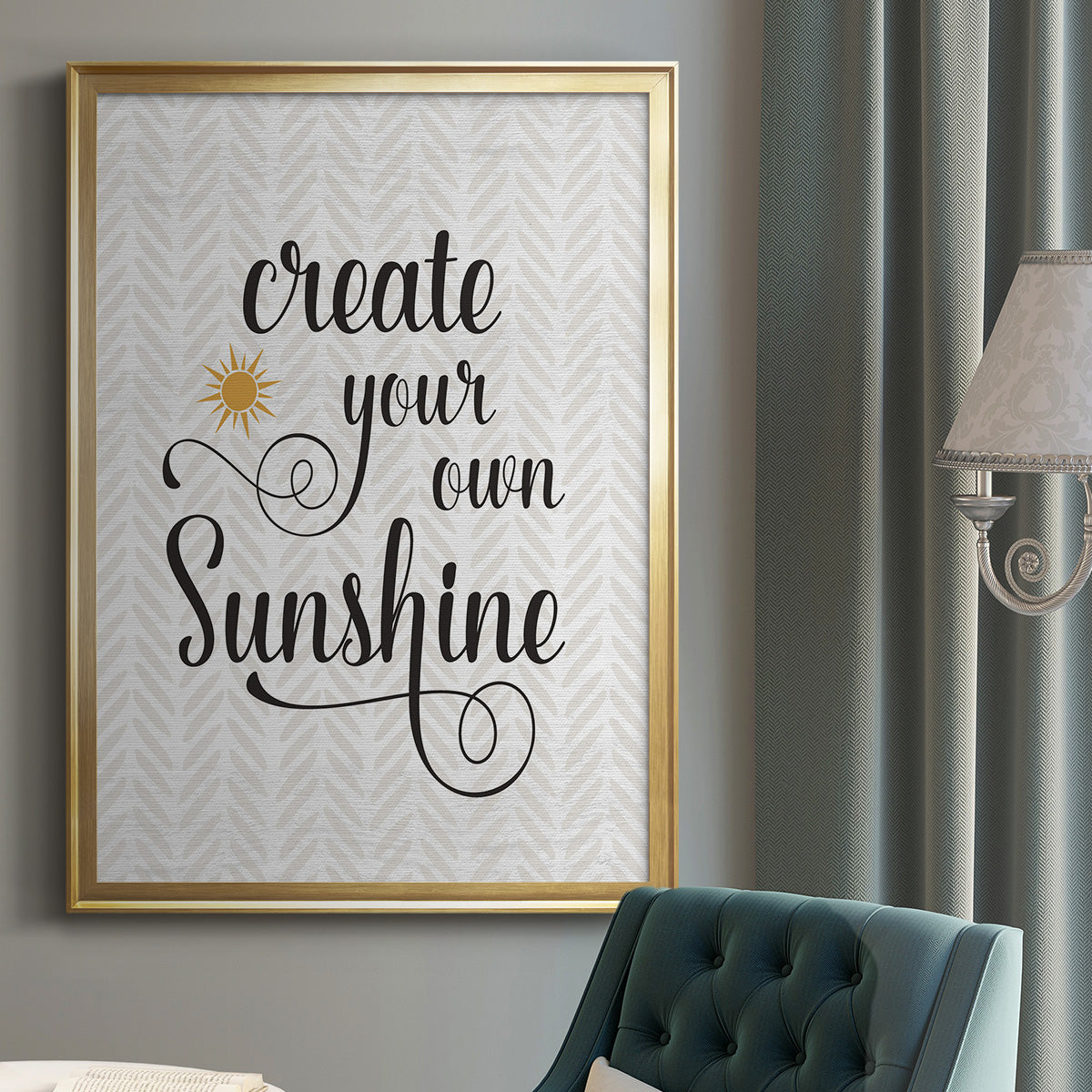 Create Your Own Sunshine - Modern Framed Canvas Print