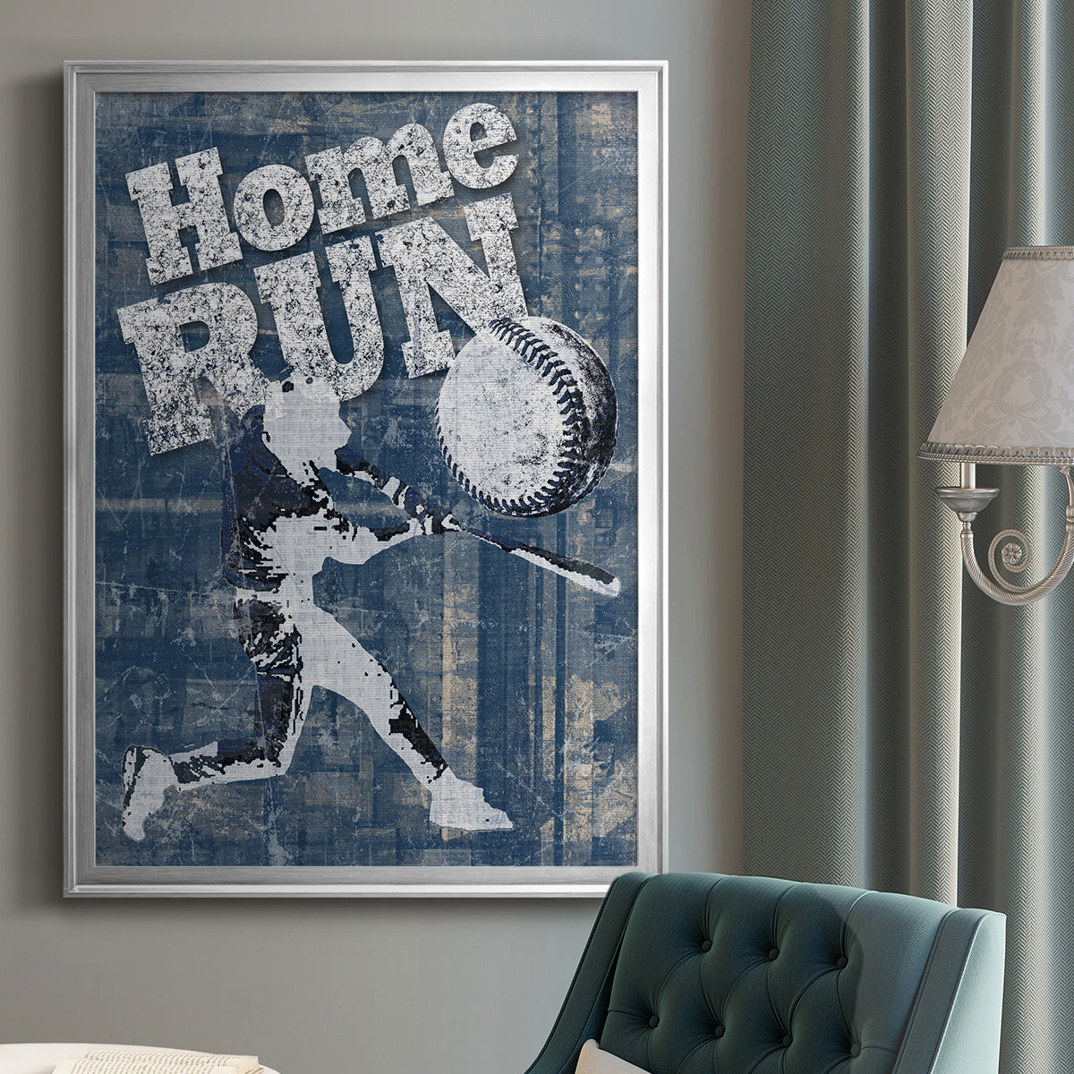 Home Run Hitter - Modern Framed Canvas Print