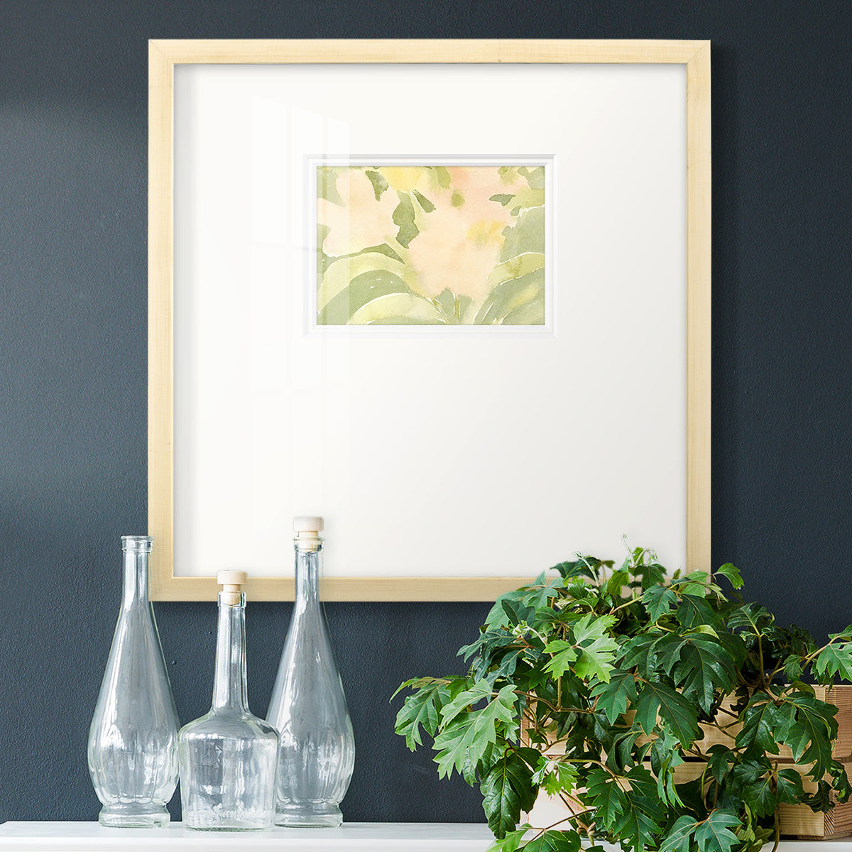 Verdant Floral Abstract II Premium Framed Print Double Matboard