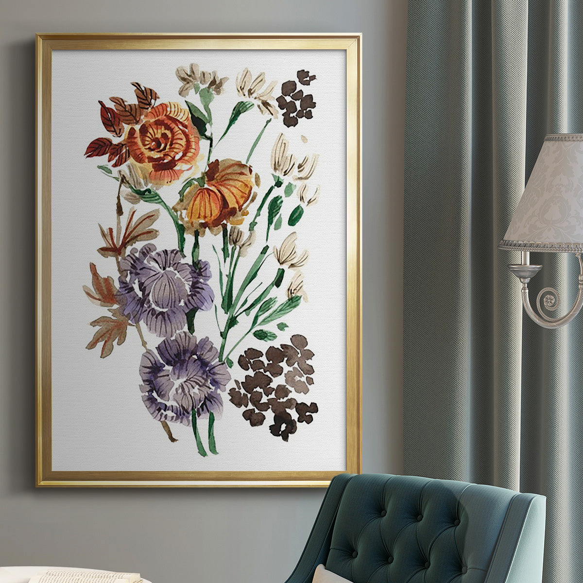 Garden Bouquets I - Modern Framed Canvas Print