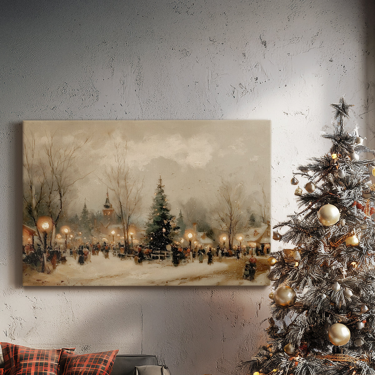 Candlelit Cathedral at Twilight - Canvas Art Print