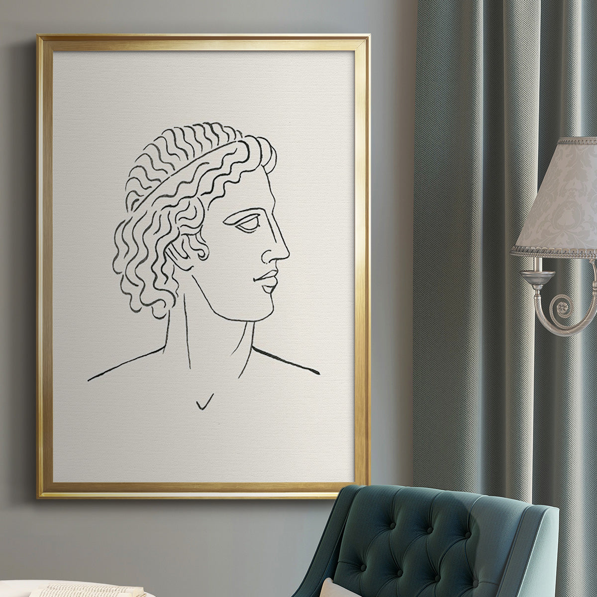 Greek Busts I - Modern Framed Canvas Print