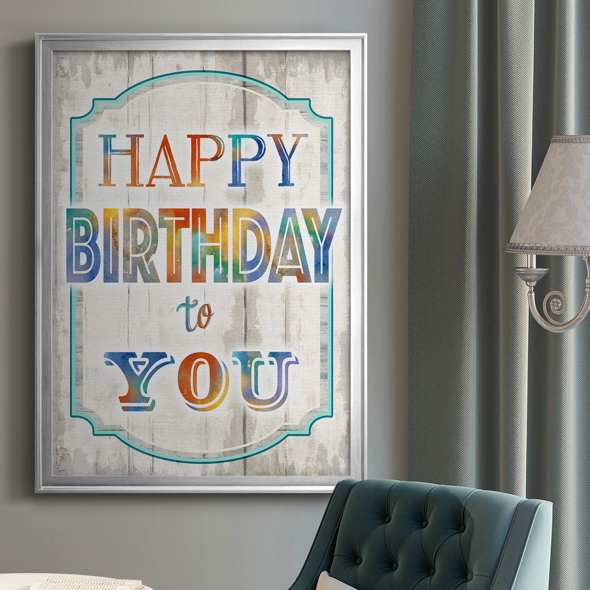 Happy Birthday to You - Modern Framed Canvas Print