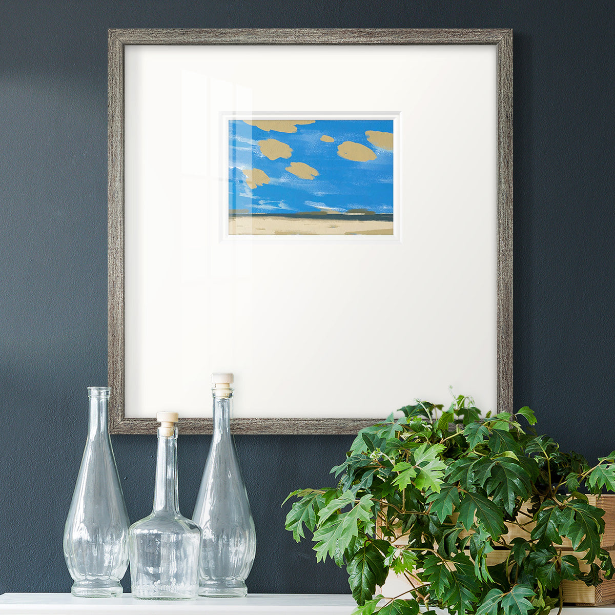 Textured Beachscape I - Double Matboard Framed Print