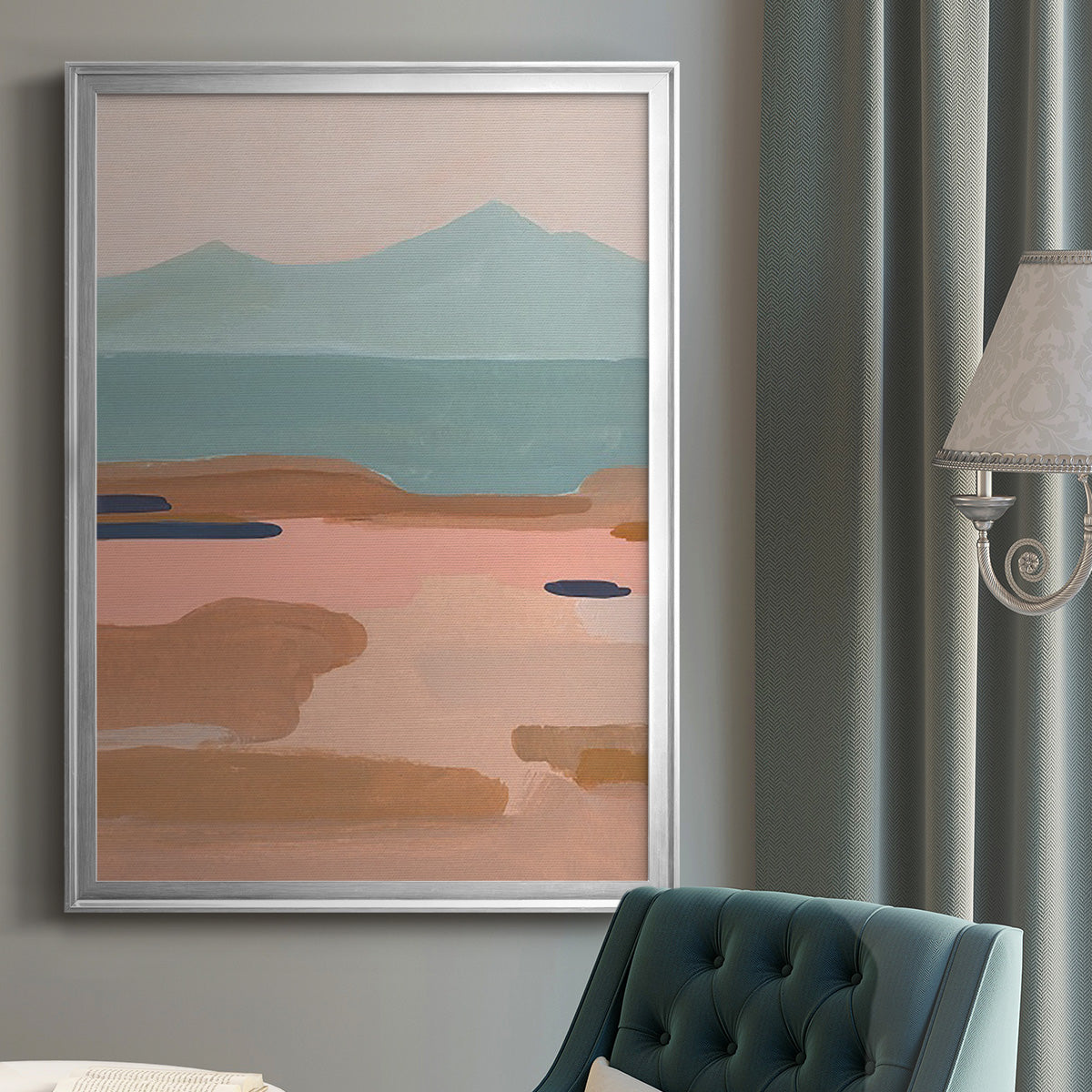 Desert Sunrise II - Modern Framed Canvas Print