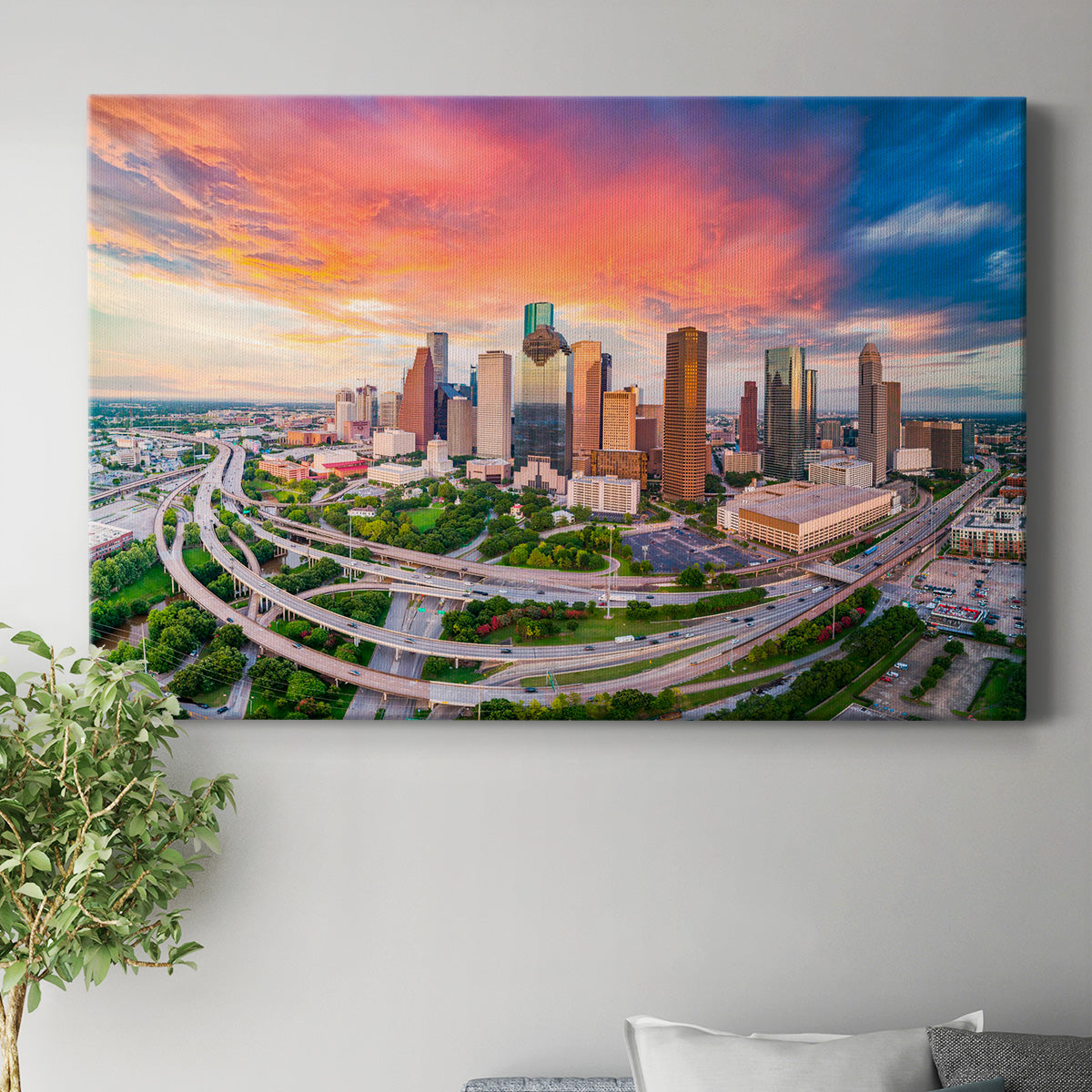 Houston, Texas, USA Skyline at Sunset - Canvas Art Print
