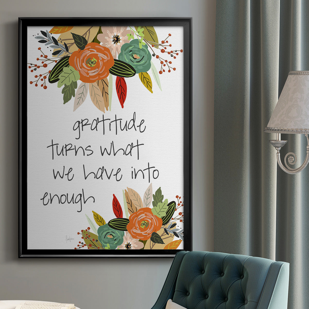 Illustrated Impressions II - Modern Framed Canvas Print