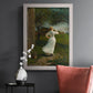 Narrative religious genre scene by Winslow Homer in an ornate weathered white frame displayed in a dark-toned interior setting.