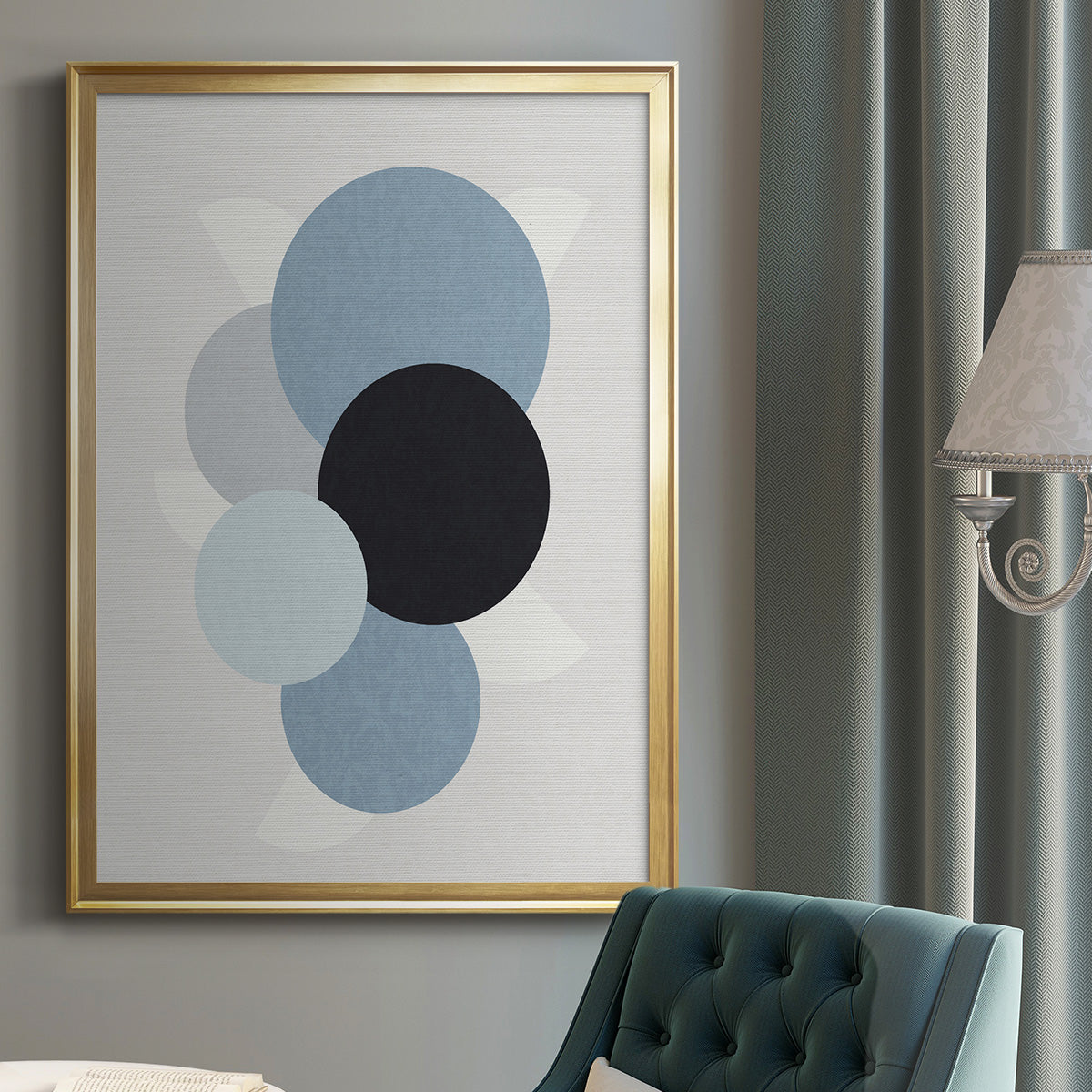 Shapely Blues II - Modern Framed Canvas Print
