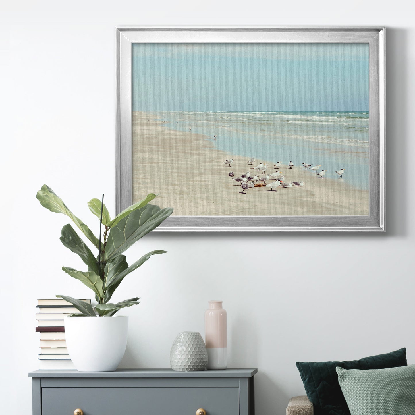 Padre Island Shore Birds Premium Classic Framed Canvas - Ready to Hang