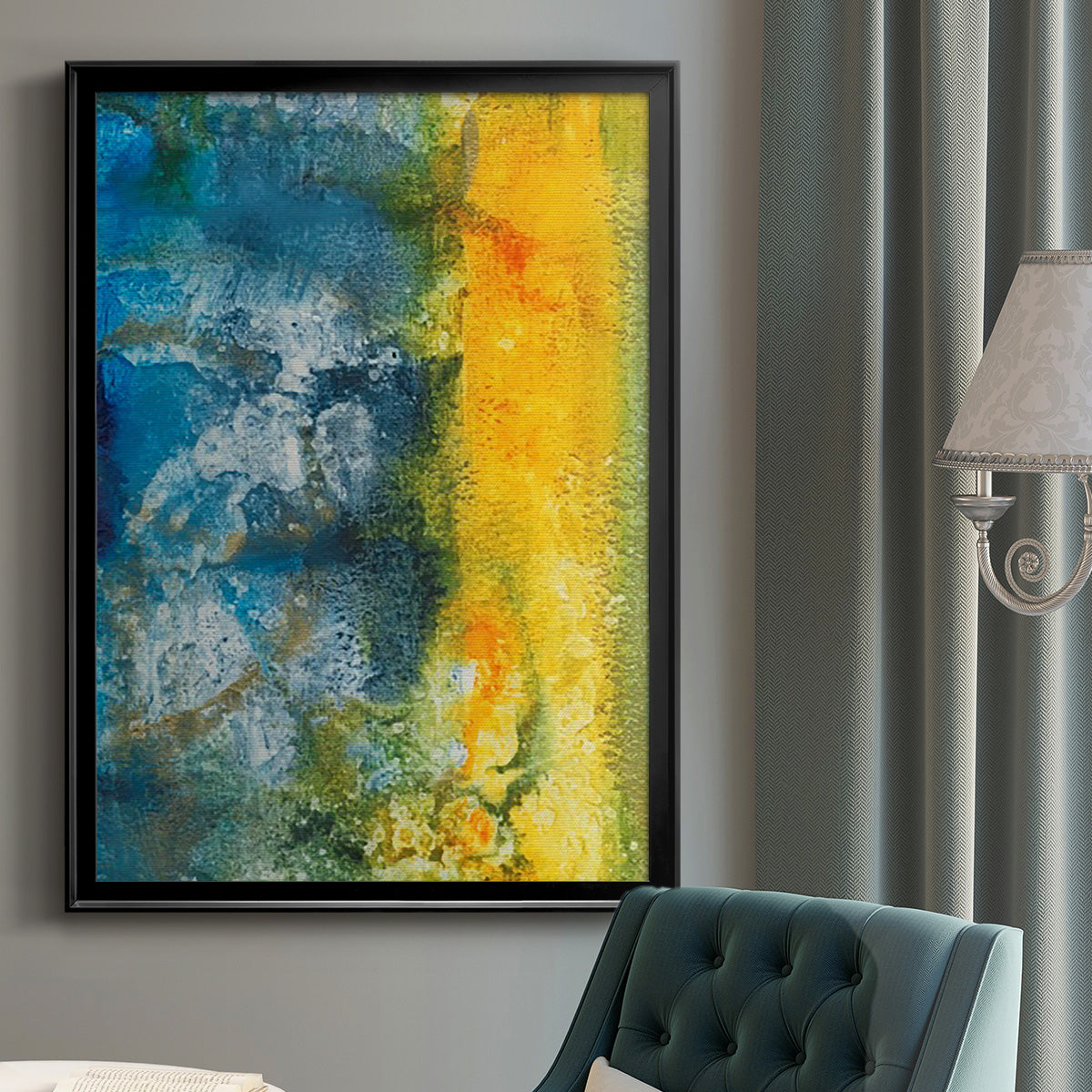 Aquatic Energy II - Modern Framed Canvas Print
