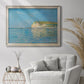 Impressionist coastal low-tide seascape at Pourville by Claude Monet in an ornate champagne frame displayed in a bright interior setting.