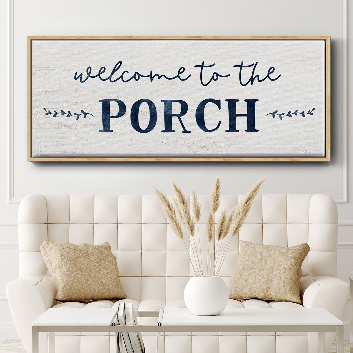 Welcome to the Porch - Floater Framed Canvas Print