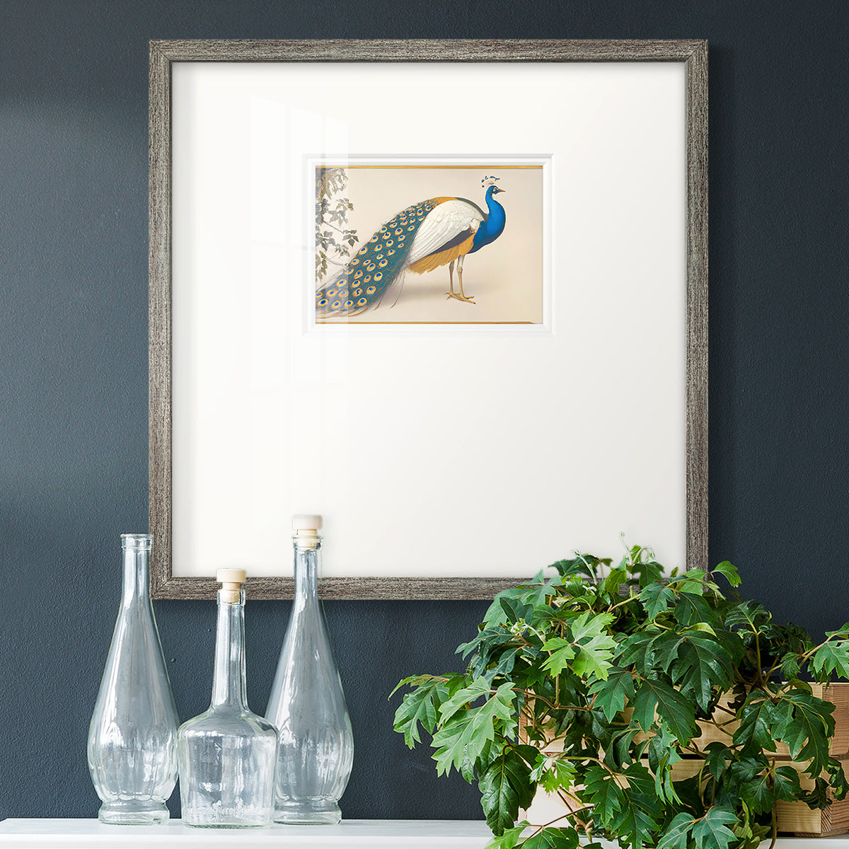 Golden Peacock III Premium Framed Print Double Matboard