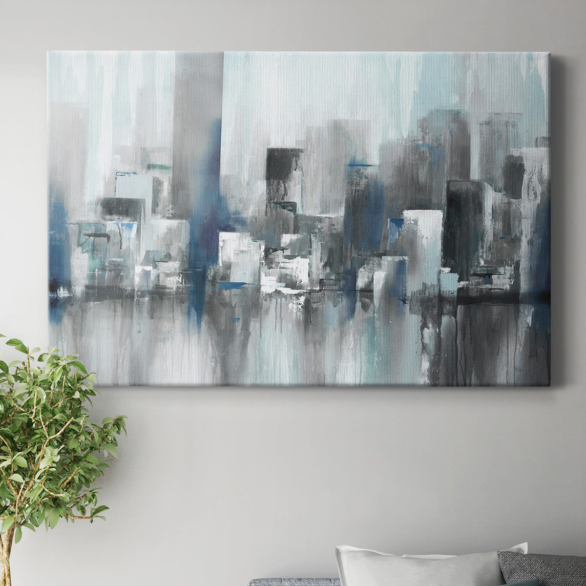 Cityscape in Blues Premium Gallery Wrapped Canvas - Ready to Hang