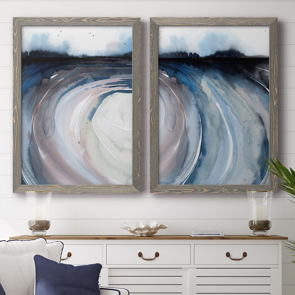 Geode Valley I - Premium Framed Canvas 2 Piece Set - Ready to Hang