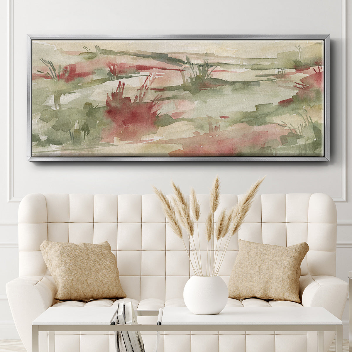 Rust Grasslands II - Floater Framed Canvas Print