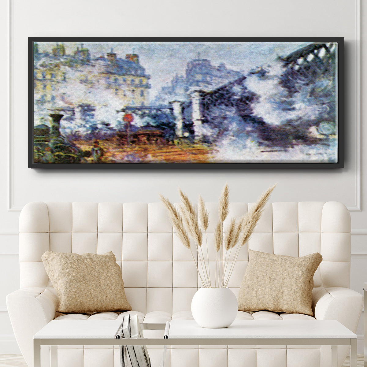 The Europe Bridge Saint Lazare Station in Paris - Floater Framed Canvas Print