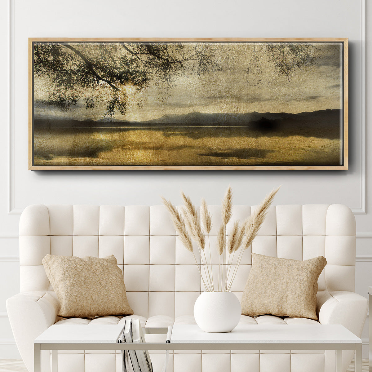 Golden Staffelsee Lake - Floater Framed Canvas Print