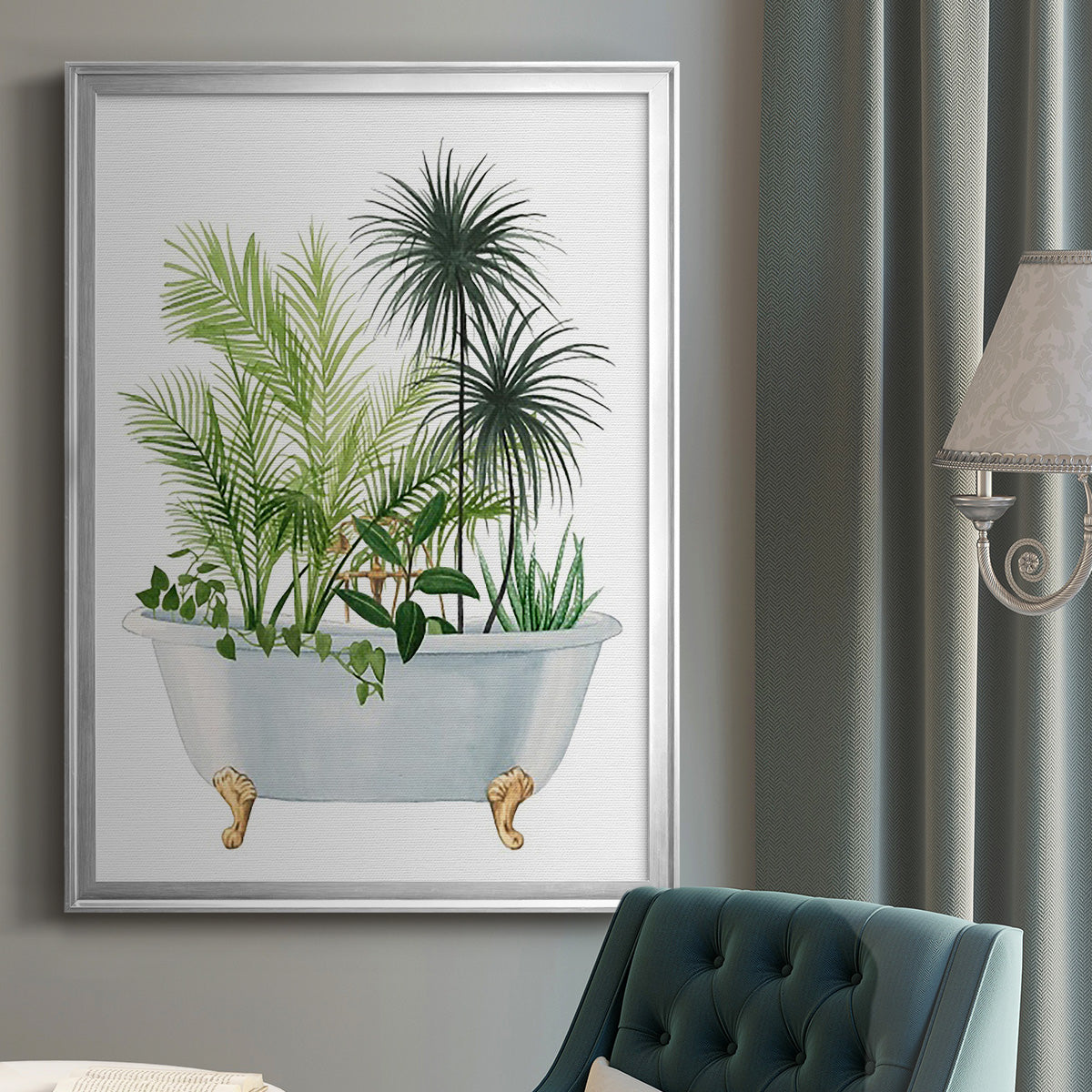 Plant Bath II - Modern Framed Canvas Print