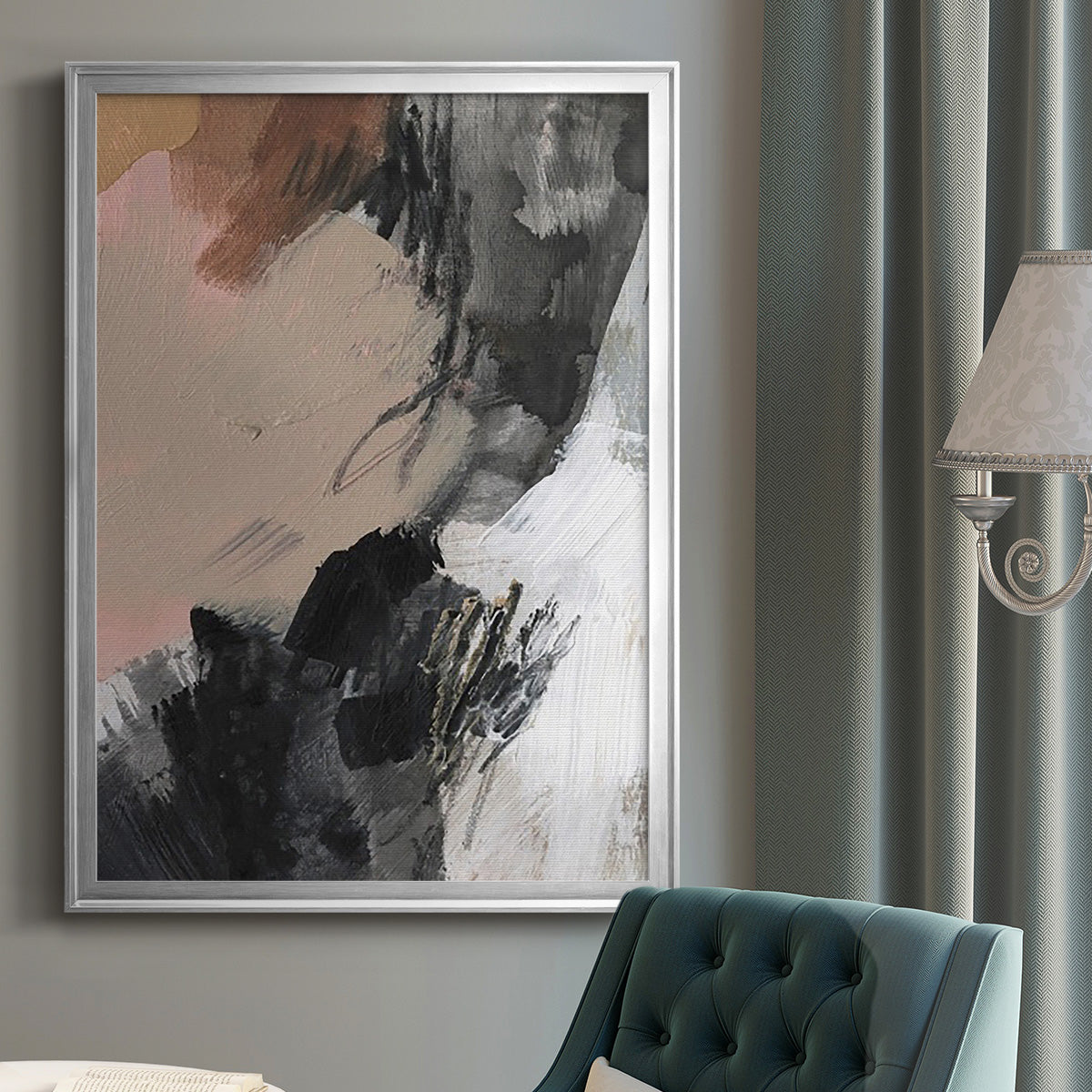 Unbleached Neutrals V - Modern Framed Canvas Print