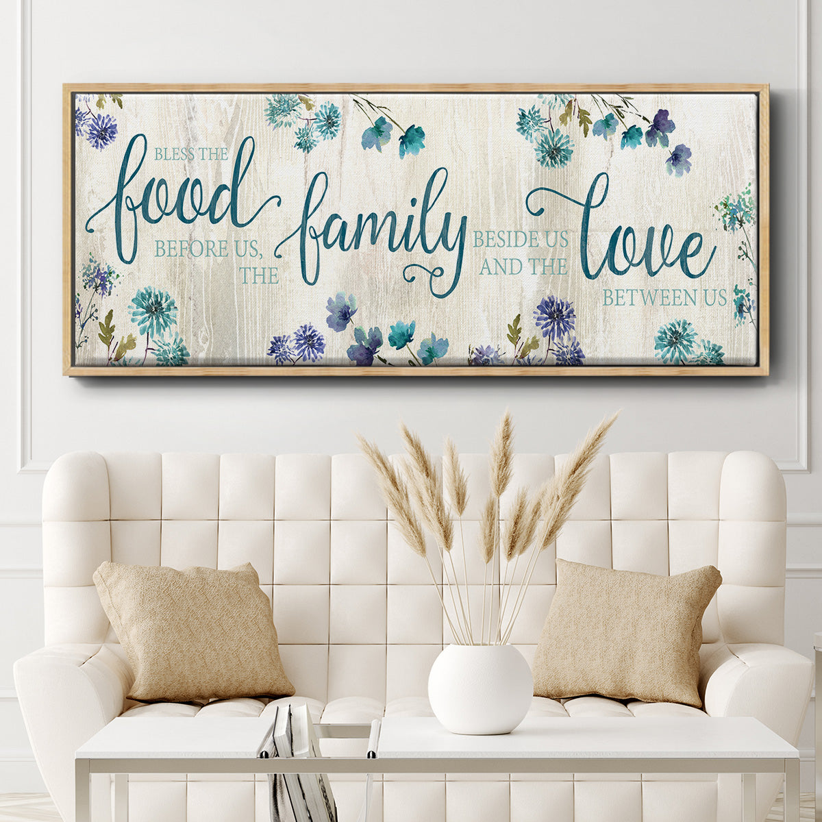 Food Family Love - Floater Framed Canvas Print