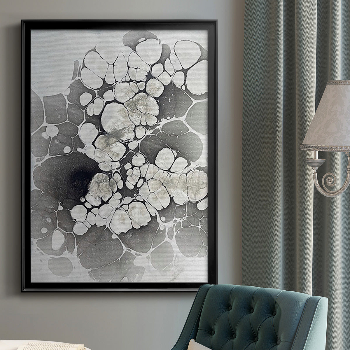 Marbling VII - Modern Framed Canvas Print