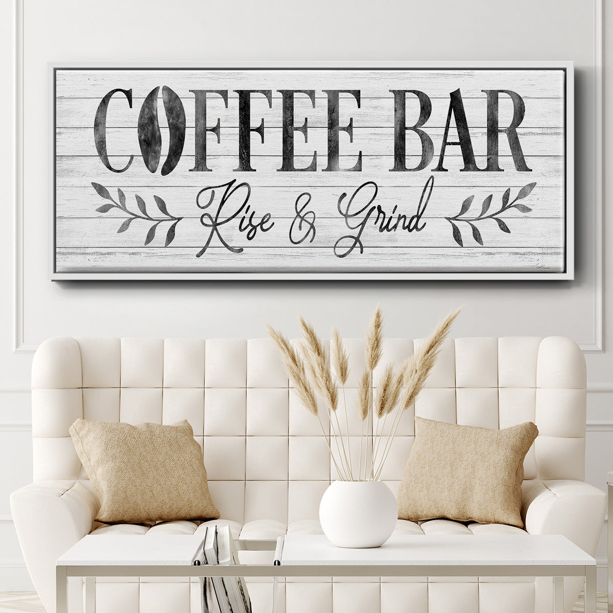 Coffee Bar - Floater Framed Canvas Print
