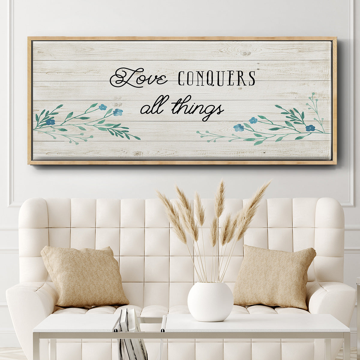 Floral Love - Floater Framed Canvas Print