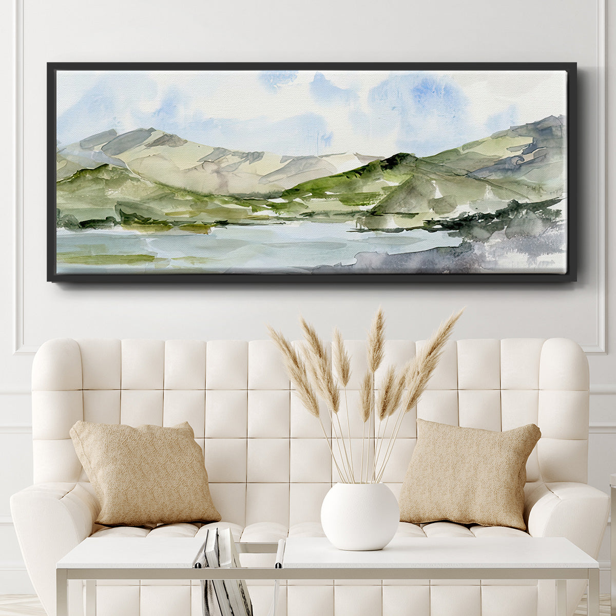 Serene Mountains I - Floater Framed Canvas Print