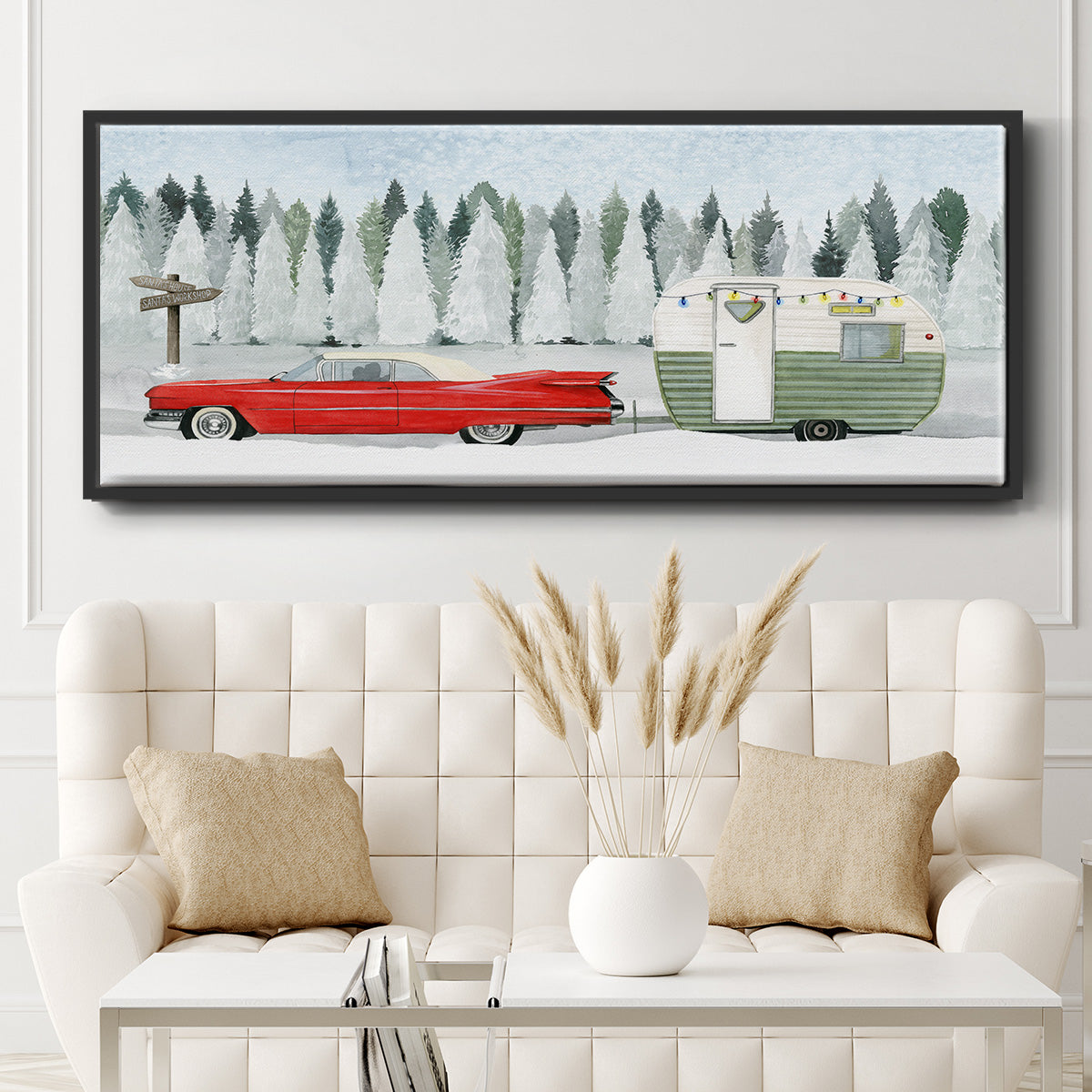 Holiday Roadtrip I - Floater Framed Canvas Print
