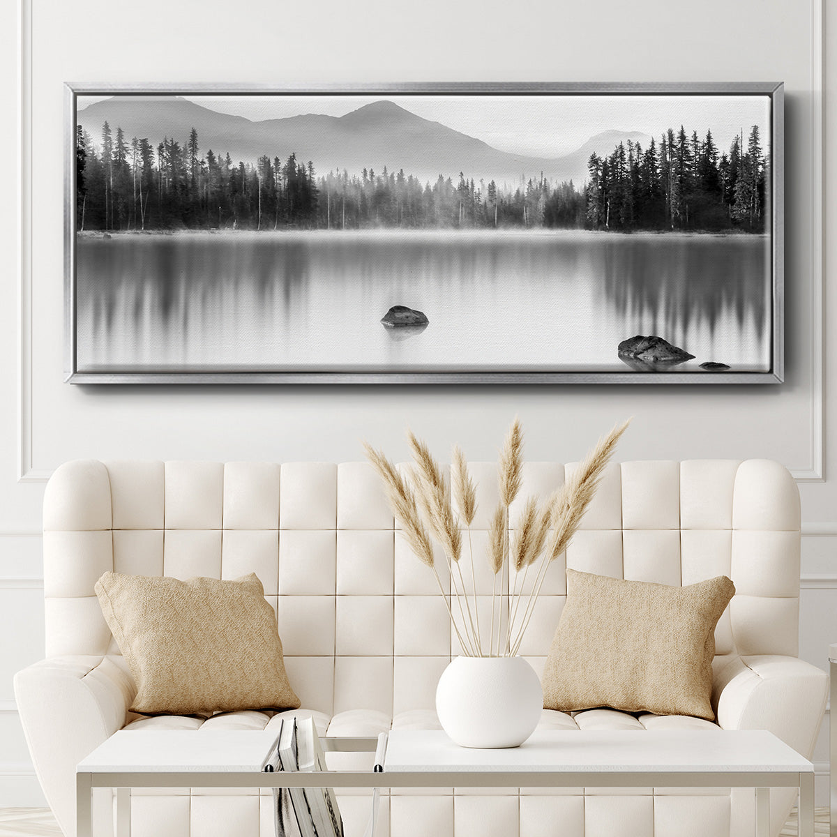 Mountain Reflection - Floater Framed Canvas Print