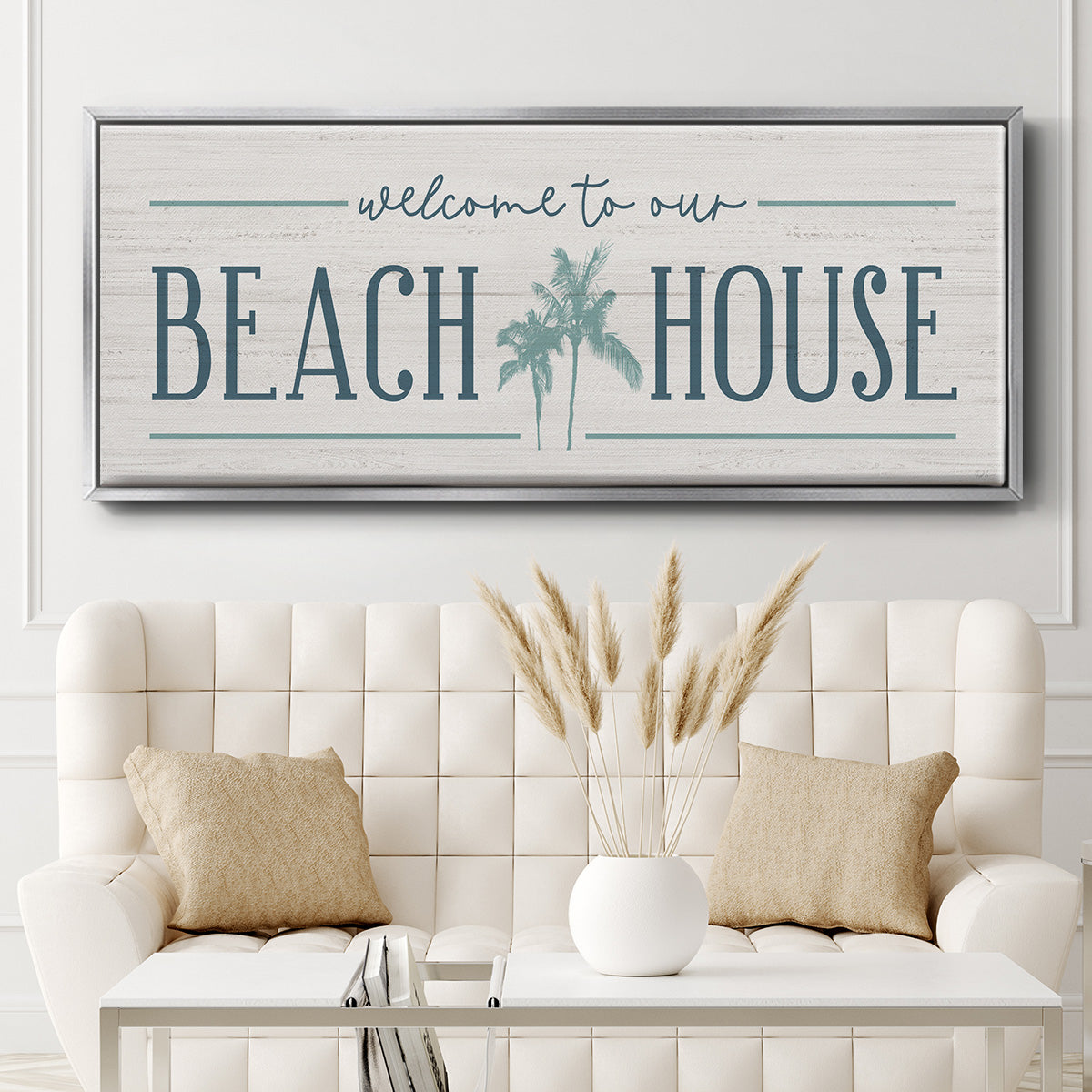 Our Beach House - Floater Framed Canvas Print