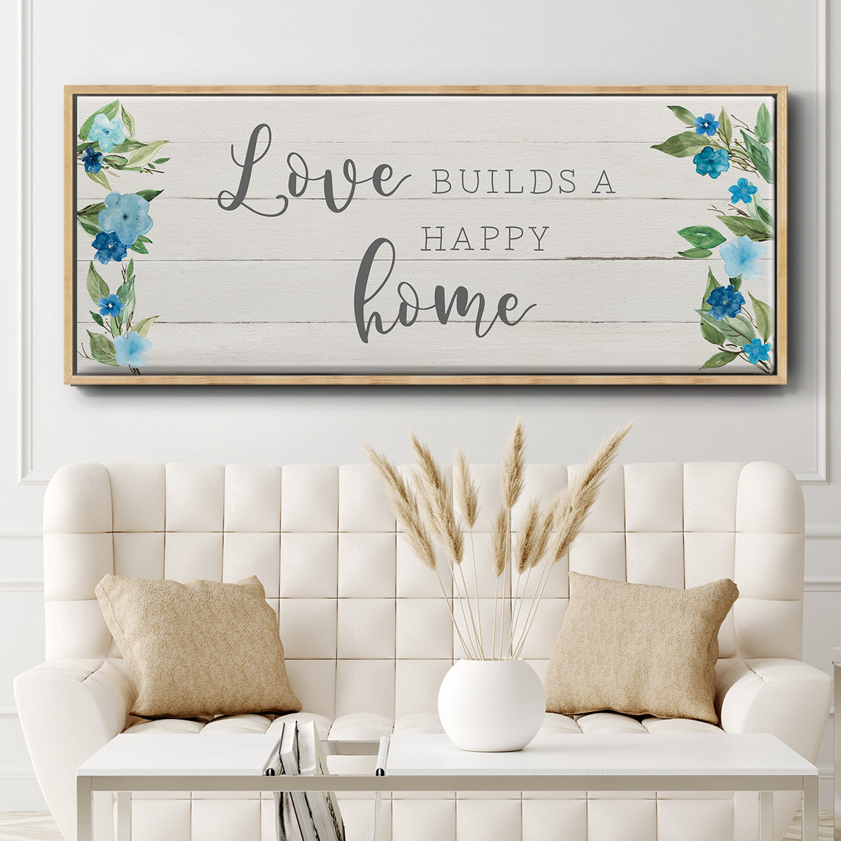 Love Builds - Floater Framed Canvas Print