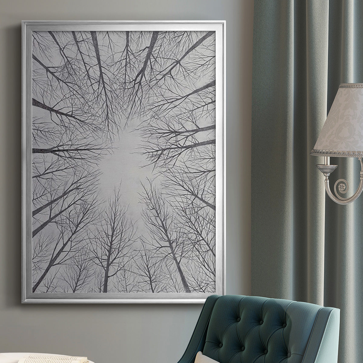 Deciduous Canopy II - Modern Framed Canvas Print