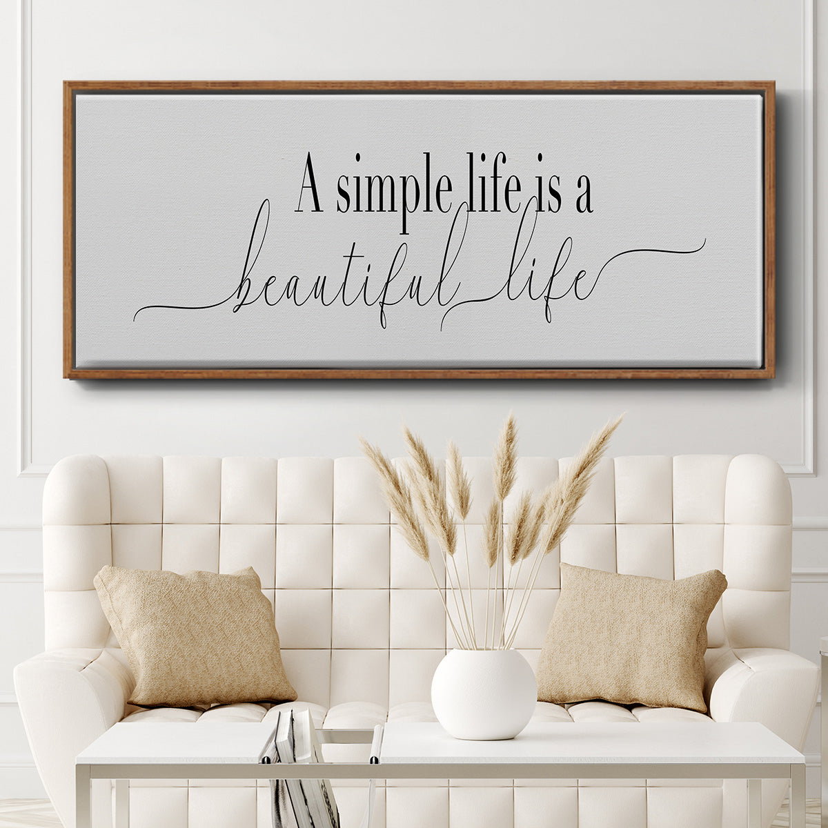 Simple Beautiful Life - Floater Framed Canvas Print