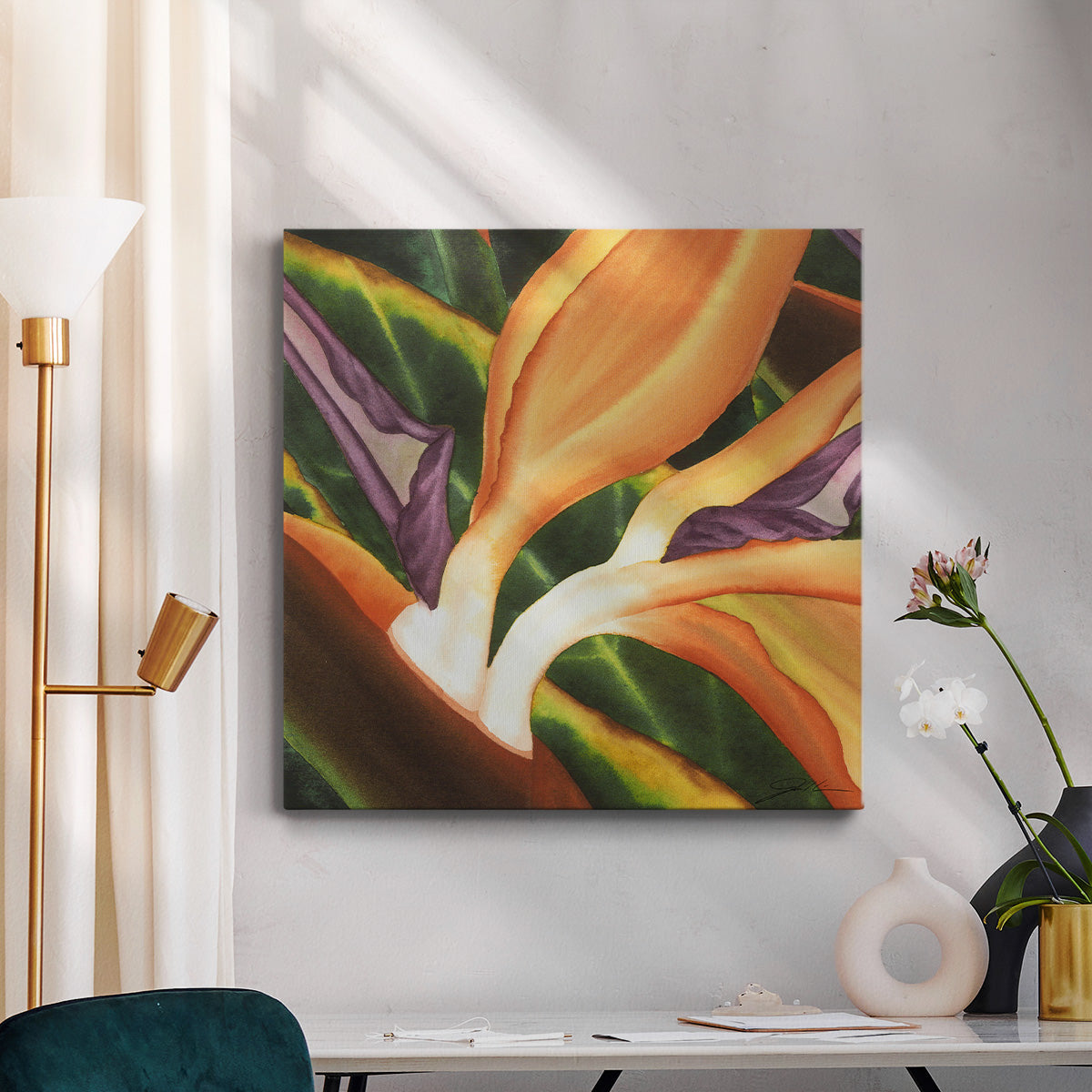 Bird of Paradise Tile III-Premium Gallery Wrapped Canvas - Ready to Hang