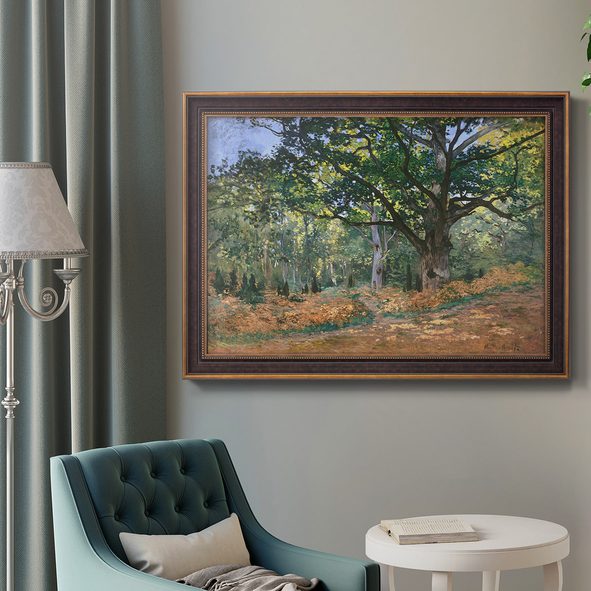 The Bodmer Oak, Fontainebleau Forest - Ornate Framed Canvas Print