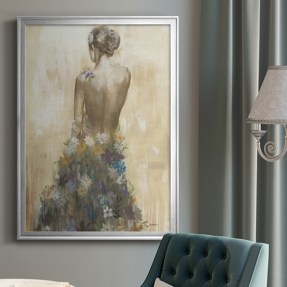 Garden Gown - Modern Framed Canvas Print