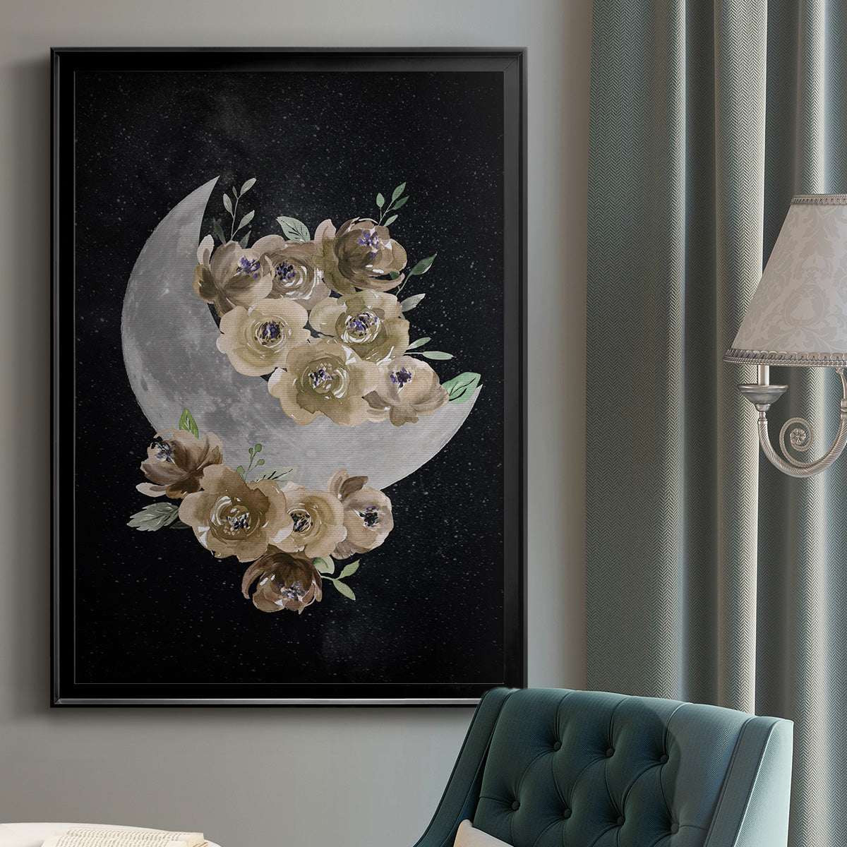 Bohemian Moon - Modern Framed Canvas Print