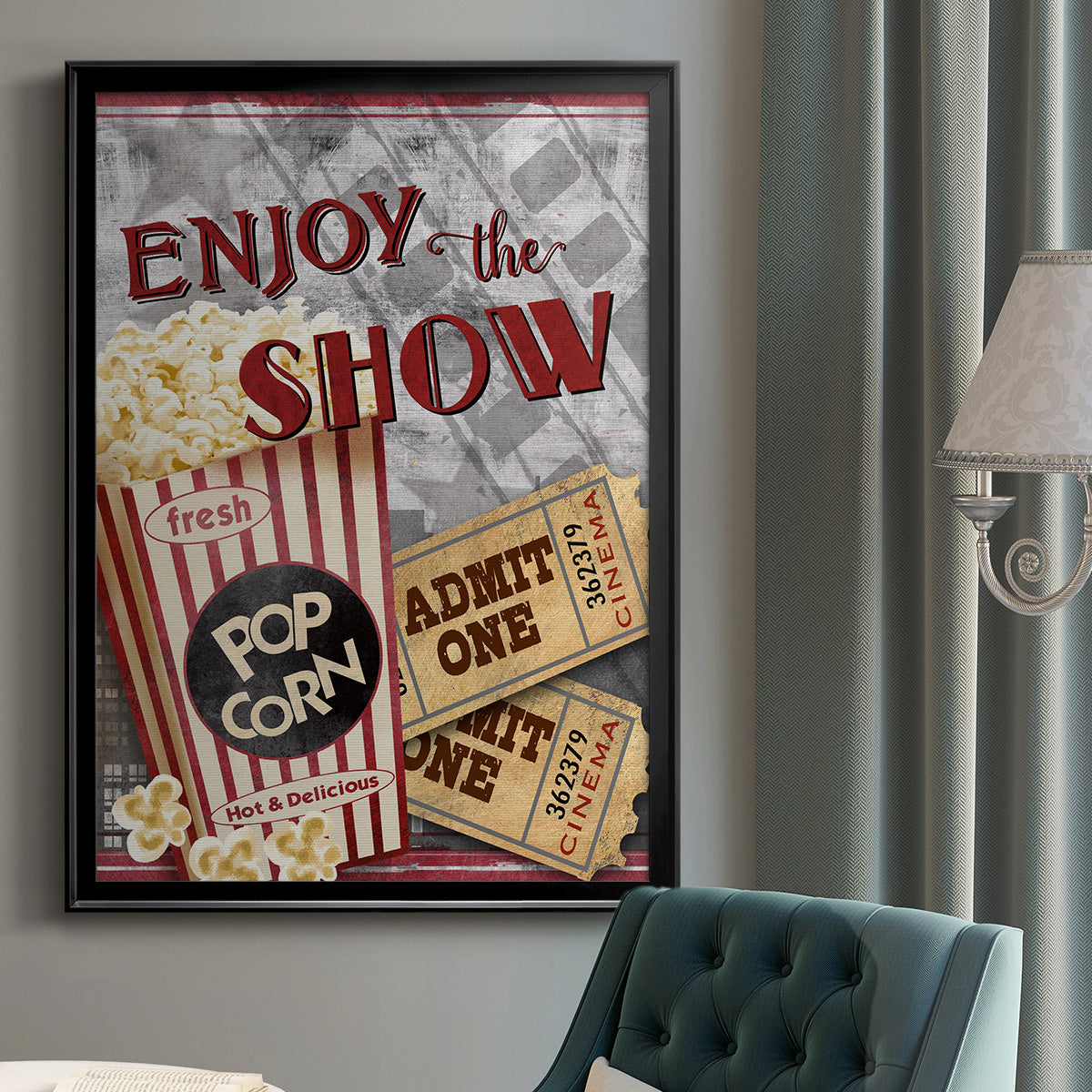 Movie Night I - Modern Framed Canvas Print