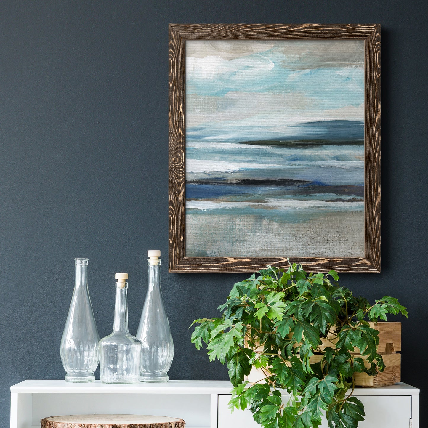 Distant Drama II - Barnwood Framed Canvas Print