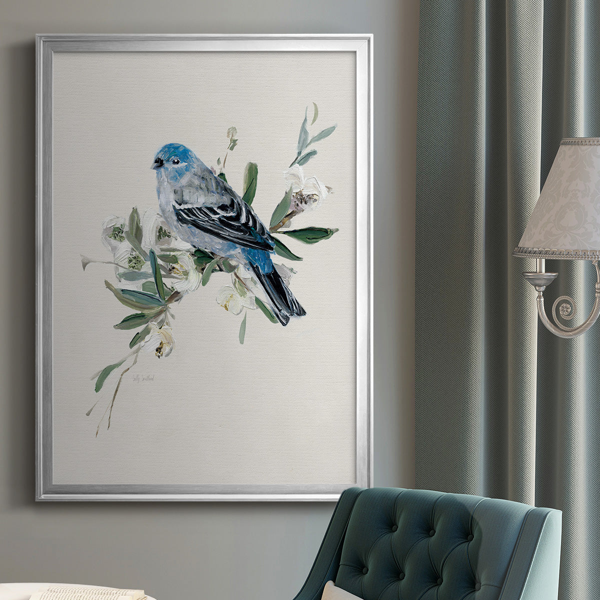 Bluebird Happy II - Modern Framed Canvas Print