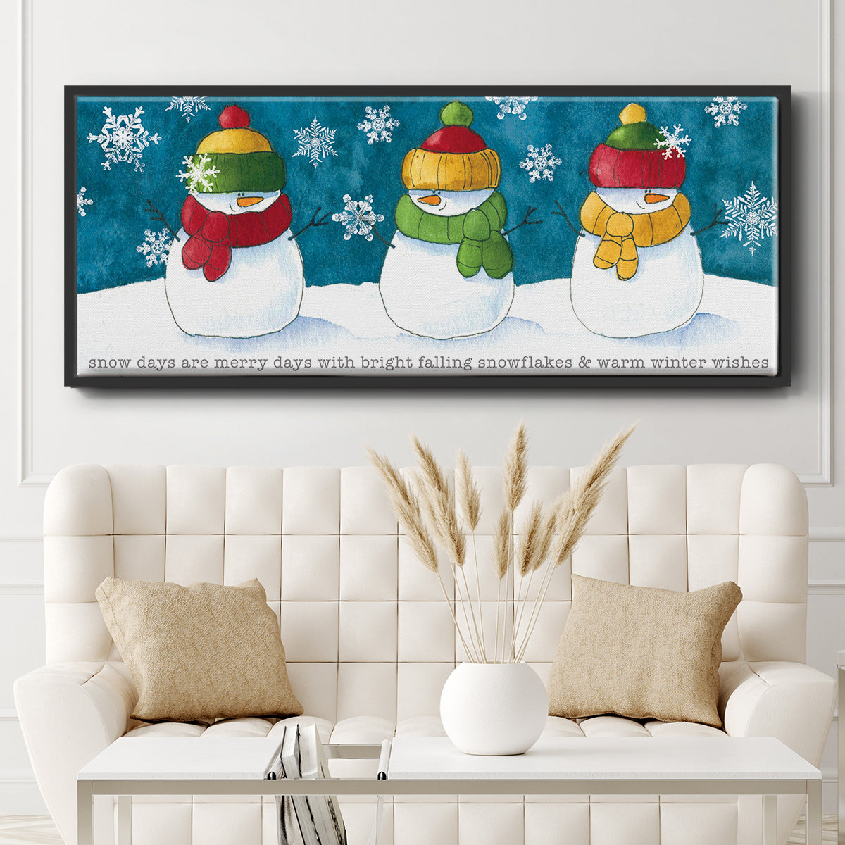 A Frosty Kiss - Floater Framed Canvas Print