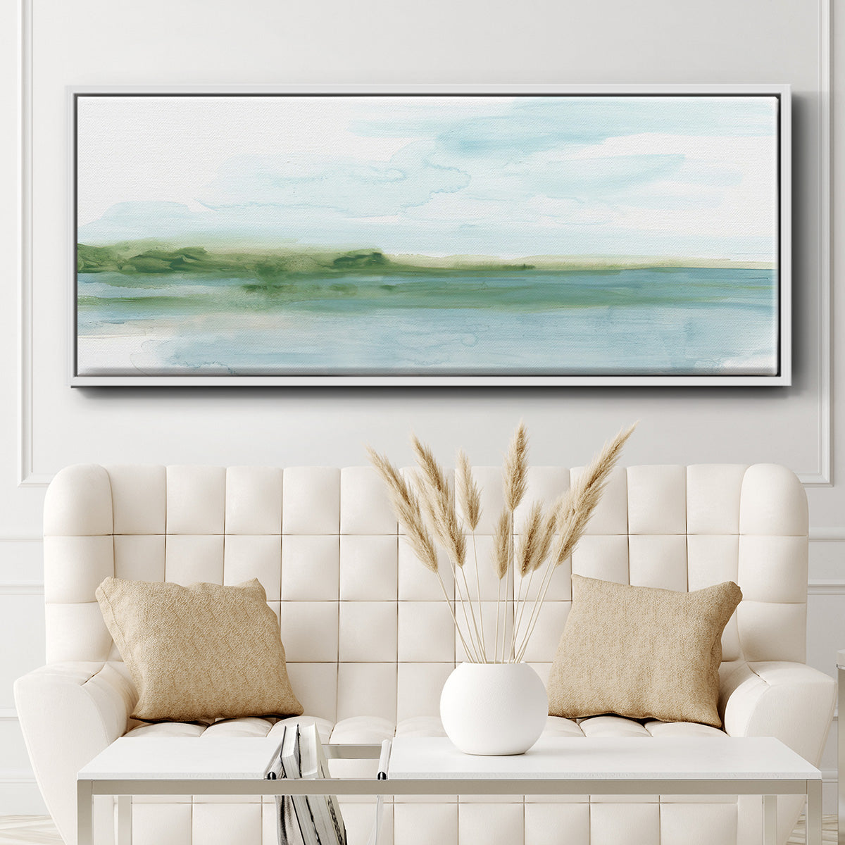 Green Ribbon Coast II - Floater Framed Canvas Print