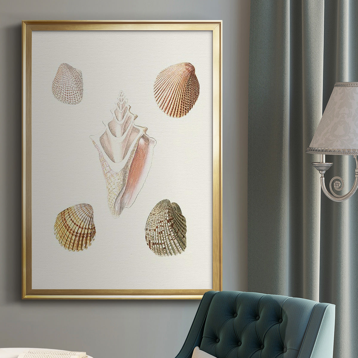 Pastel Knorr Shells IX - Modern Framed Canvas Print