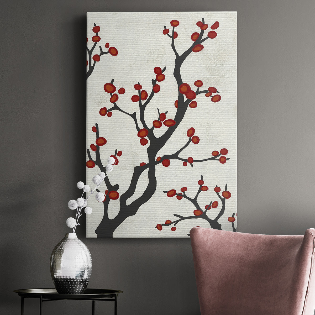 Red Berry Branch I - Canvas Art Print