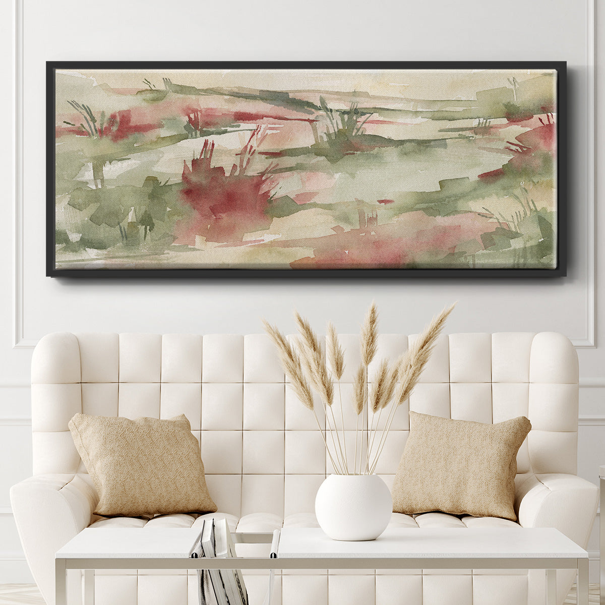 Rust Grasslands II - Floater Framed Canvas Print