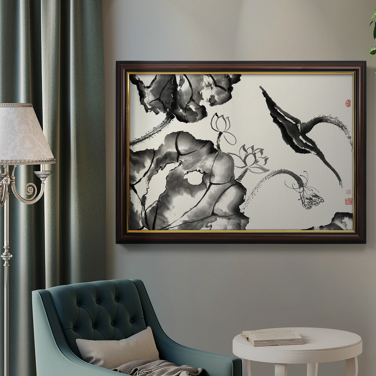 Lotus Study II Premium Framed Canvas- Ready to Hang